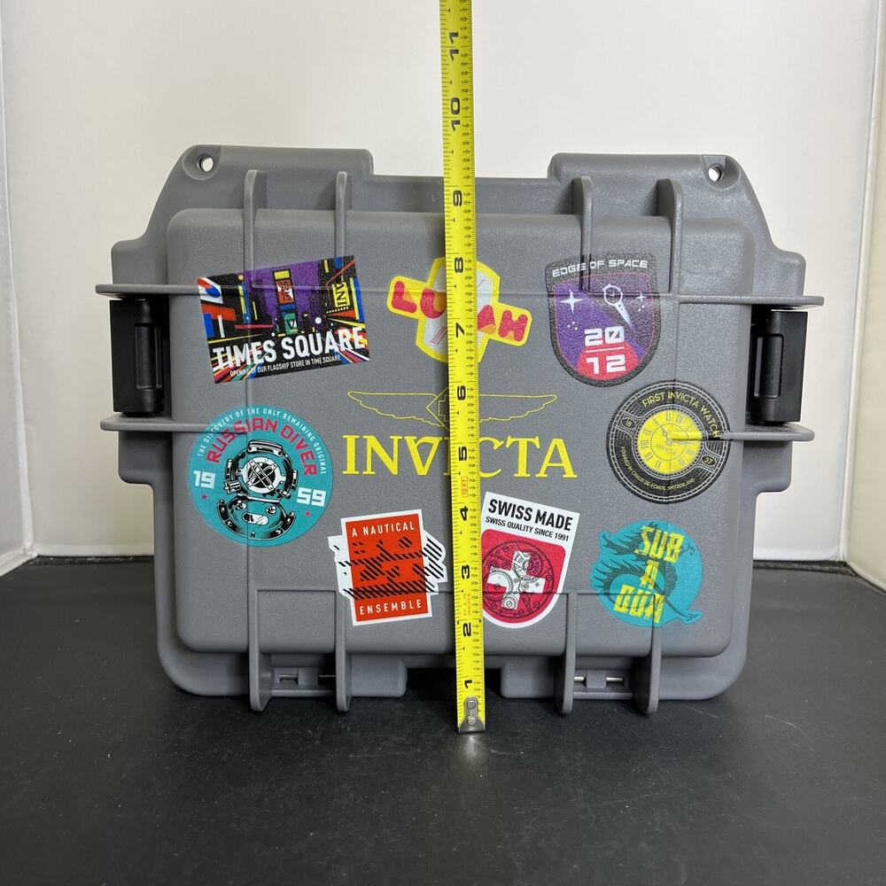 Invicta 3 SLOT Impact Watch Case Storage Collector Dive WaterProof DC8PATCH Grey - Picture 11 of 13